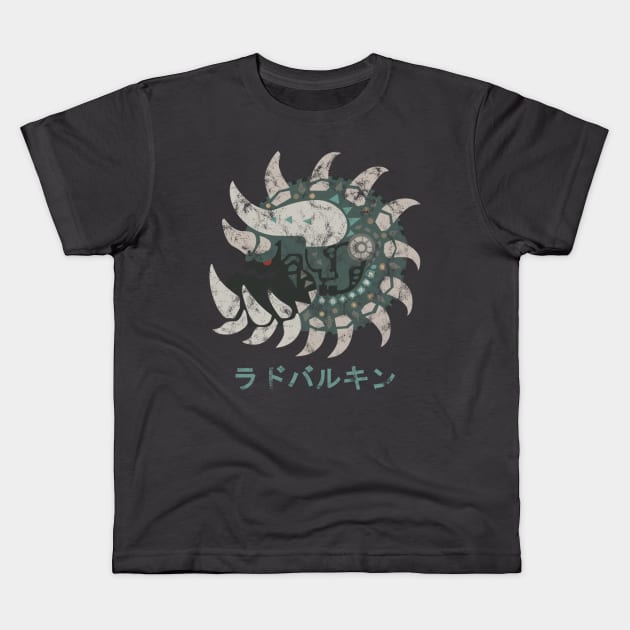 Monster Hunter World Radobaan Kanji Icon Kids T-Shirt by StebopDesigns